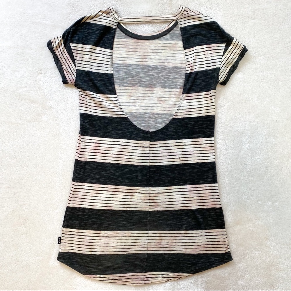 RVCA Open Back Striped Tshirt Dress Size SM